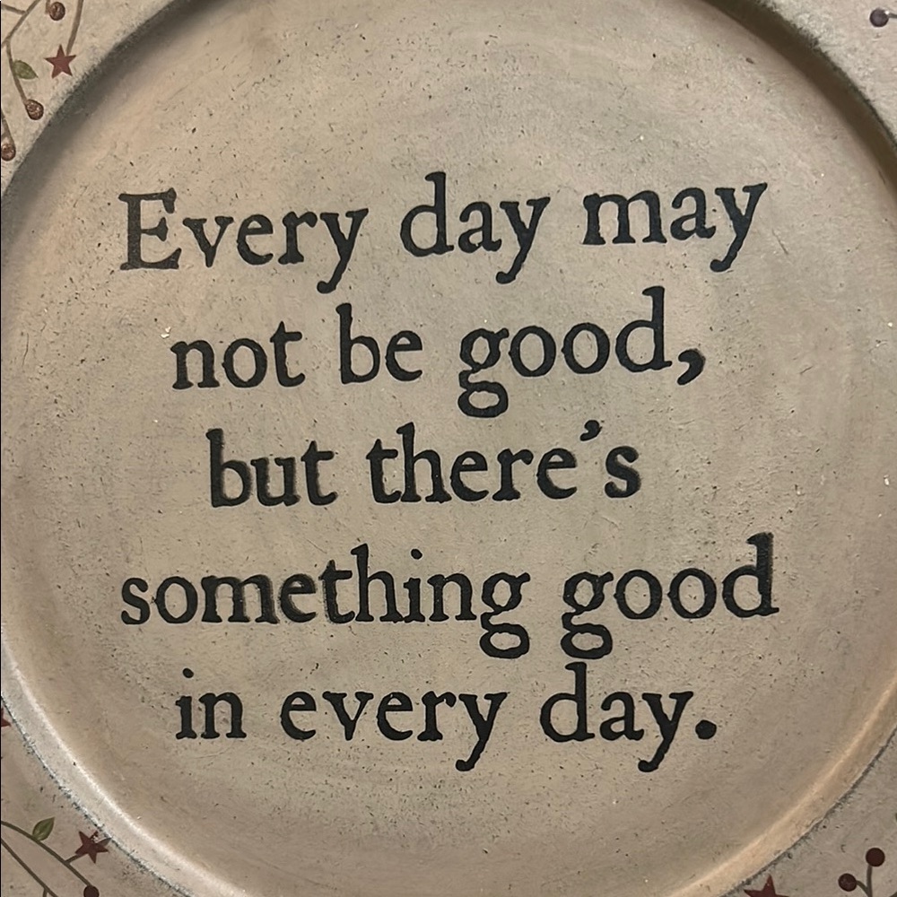 Decorative Quote Plate with Floral Design - Picture 3 of 3